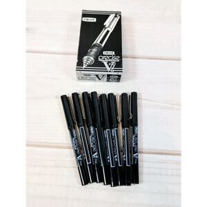 Pilot Precise V7 FINE Rolling Ball Pens Black NEW Set of 8